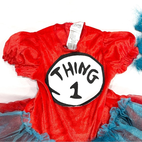 Spirit Halloween Dr Seuss Cat in the Hat Thing 1 & 2 Girls 2pc Halloween Costume - Picture 4 of 10